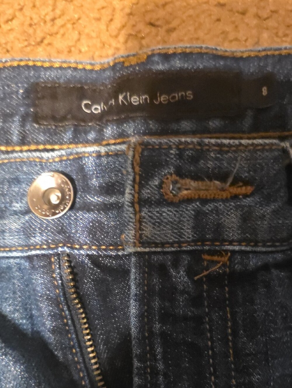 Calvin‎ Klein Blue Denim Cutoff Shorts Classic 5 Pocket Faded Wash Casual - Picture 2 of 7